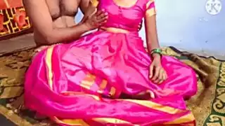 Sex with Telugu wife in pink sari