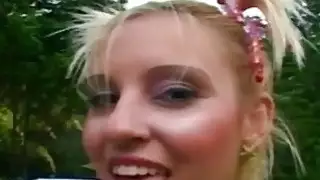 Blonde Brazilian teen is fucked outdoors during picnic