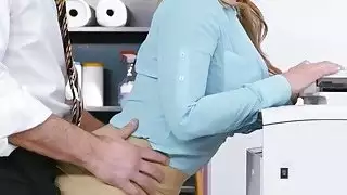 Hot office babe Natasha gets a welcome fuck