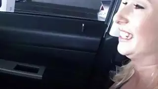 Blonde teen fucking in public garage